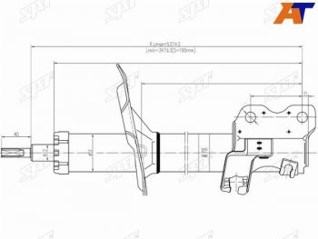 Стойка передняя LH SAT Nissan Maxima A33 рестайлинг (2004-2006)