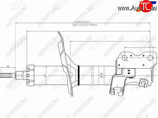 3 199 р. Стойка передняя LH SAT  Nissan Cefiro  A33 - Tino  с доставкой в г. Москва