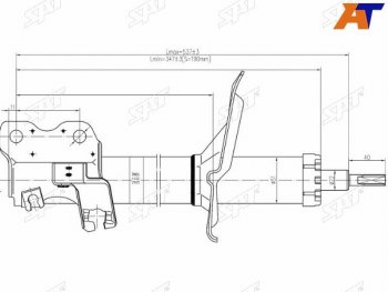 Стойка передняя RH SAT Nissan Maxima A33 рестайлинг (2004-2006)  (применимо INFINITI I30,I35 98-03)