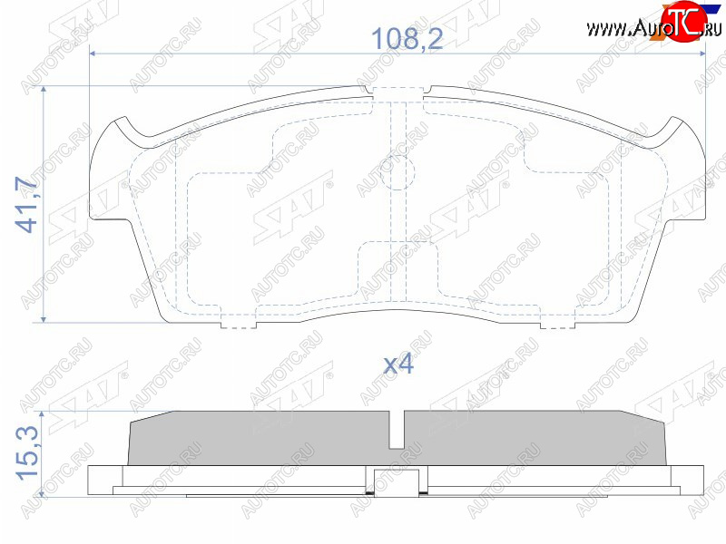 1 229 р. Колодки тормозные передние FR-FL SAT Suzuki Aerio RA21S, RC51S седан дорестайлинг (2001-2003)  с доставкой в г. Москва