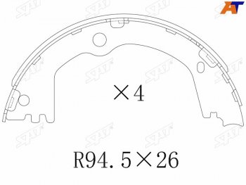 1 889 р. Колодки барабанные задние RH-LH SAT Hyundai Santa Fe TM дорестайлинг (2018-2021)  с доставкой в г. Москва. Увеличить фотографию 3