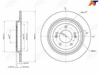 1 839 р. Диск тормозной передний Ø302mm SAT Hyundai Tucson TL рестайлинг (2018-2021)  с доставкой в г. Москва. Увеличить фотографию 2