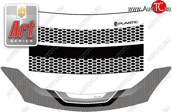 2 369 р. Дефлектор капота CA-Plastic  Toyota Ractis (2010-2016) (серия ART графит)  с доставкой в г. Москва