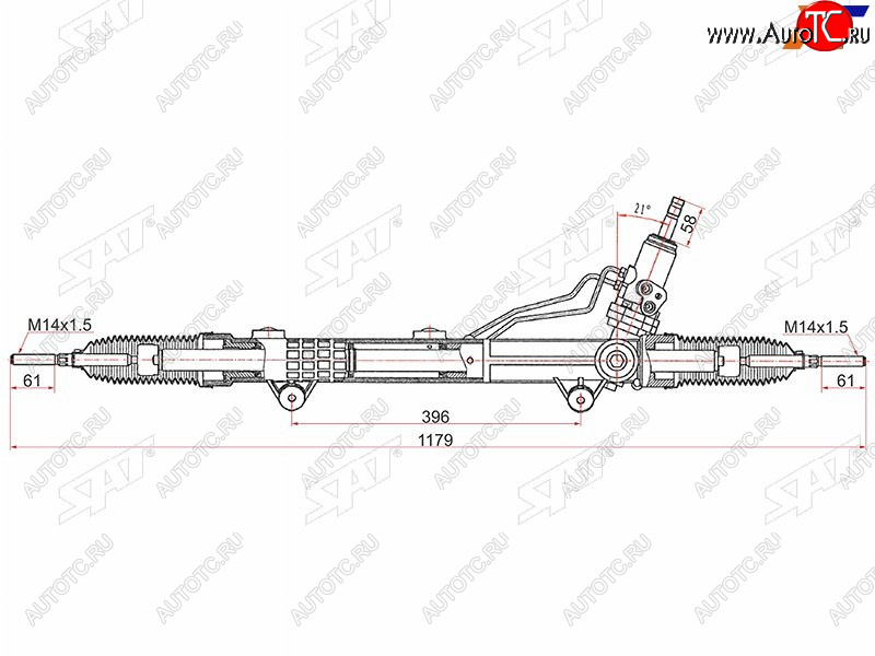 24 499 р. Рейка рулевая без датчика SAT  Mercedes-Benz ML class  W164 (2005-2011) дорестайлинг, рестайлинг  с доставкой в г. Москва