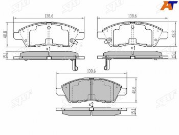 1 069 р. Колодки тормозные перед FR-FL SAT  Nissan Cube  3 (2008-2024)  с доставкой в г. Москва. Увеличить фотографию 1