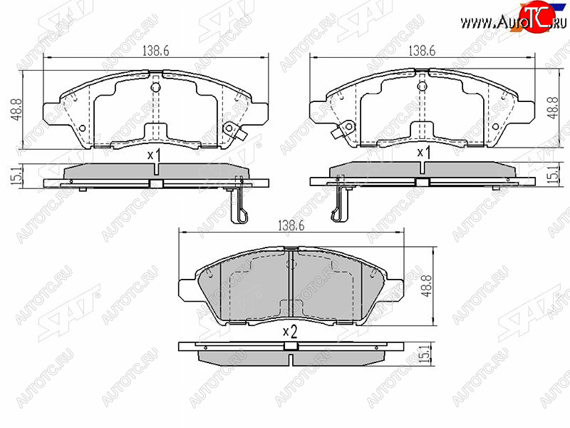 1 069 р. Колодки тормозные перед FR-FL SAT Nissan Cube 3 (2008-2024)  с доставкой в г. Москва