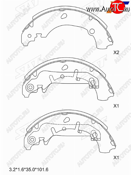 1 789 р. Колодки тормозные задние RH-LH SAT Ford Fiesta 5 хэтчбэк 5 дв. дорестайлинг (2001-2005)  с доставкой в г. Москва