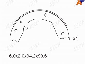 2 149 р. Колодки тормозные задние RH-LH SAT Mitsubishi Pajero 4 V80 3 дв. 1-ый рестайлинг (2011-2014)  с доставкой в г. Москва. Увеличить фотографию 2