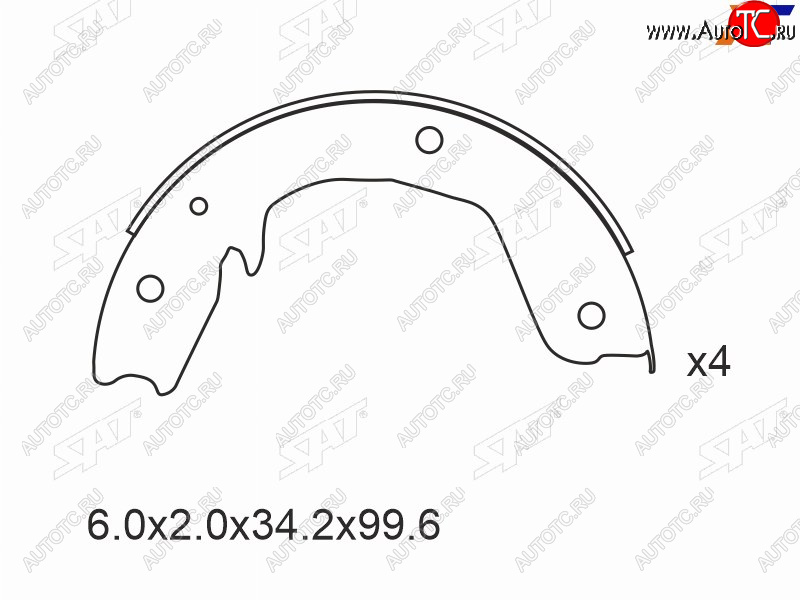 2 149 р. Колодки тормозные задние RH-LH SAT Mitsubishi Pajero 4 V80 3 дв. 1-ый рестайлинг (2011-2014)  с доставкой в г. Москва