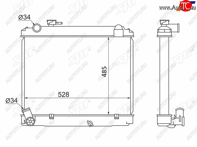 10 899 р. Радиатор SAT  Toyota Town Ace  3 (1996-2008)  с доставкой в г. Москва