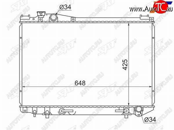 6 849 р. Радиатор SAT  Toyota Crown ( S130,  S140,  S150) (1991-2001) седан 2-ой рестайлинг, седан дорестайлинг, универсал 2-ой рестайлинг, седан рестайлинг, седан дорестайлинг, седан рестайлинг  с доставкой в г. Москва