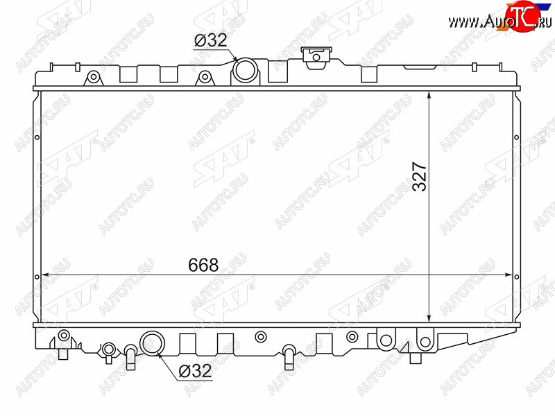 5 699 р. Радиатор SAT  Toyota Corona  T190 (1992-1994) седан дорестайлинг (применимо для Toyota Corolla (E90) 87-92 Carina (T170) 88-92 Corolla Levin 87-91 Corona (T170) 87-)  с доставкой в г. Москва