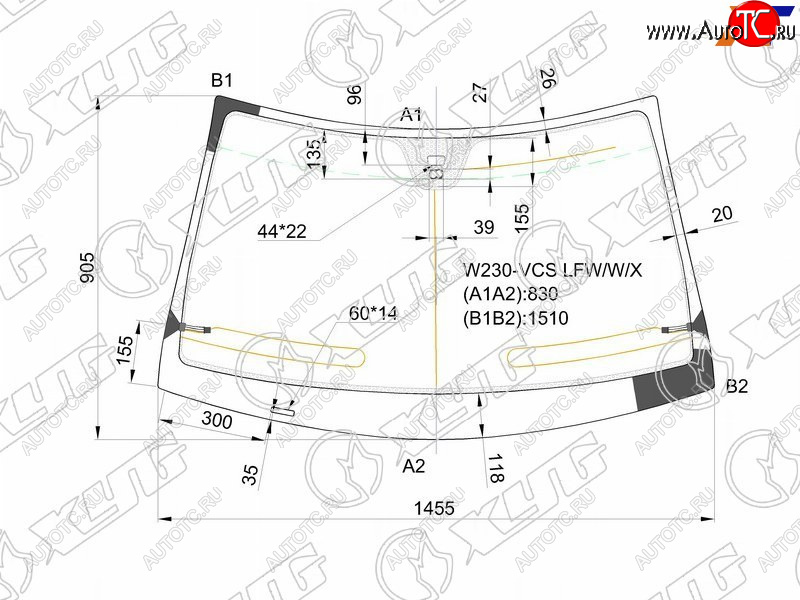 12 349 р. Стекло лобовое (Антенна Датчик дождя) XYG  Mercedes-Benz SL class  R230 (2002-2013)  с доставкой в г. Москва