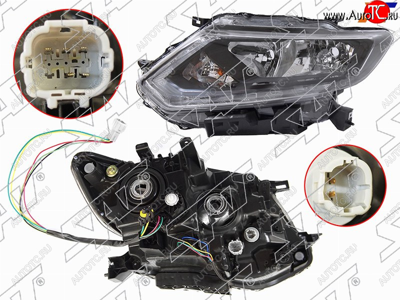 12 099 р. Фара левая (галоген, ДХО, с электрокорректором) SAT Nissan X-trail 3 T32 дорестайлинг (2013-2018)  с доставкой в г. Москва