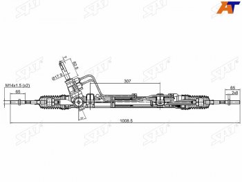 17 549 р. Рейка рулевая с ГУР LHD SAT  Nissan Almera  G15 (2012-2019), Renault Logan ( 1,  2) (2004-2025), Renault Sandero ( (BS),  (B8)) (2009-2025)  с доставкой в г. Москва. Увеличить фотографию 1