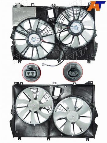 13 599 р. Диффузор радиатора в сборе SAT Lexus RX350 AL20 дорестайлинг (2015-2019)  с доставкой в г. Москва. Увеличить фотографию 2