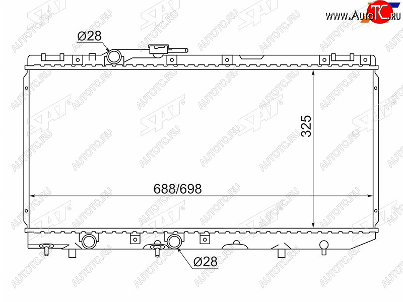 7 549 р. Радиатор SAT  Toyota Corsa  L50 (1994-1997) седан дорестайлинг  с доставкой в г. Москва