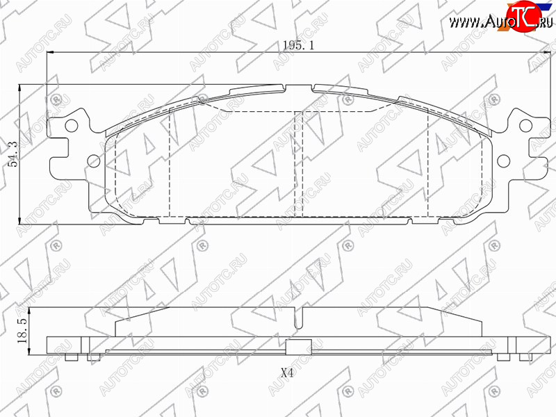 1 659 р. Колодки тормозные передние FL-FR SAT  Ford Explorer ( U502,  U625) (2010-2024) дорестайлинг, 1-ый рестайлинг, 5 дв., 2-ой рестайлинг, 5 дв., 5 дв.  с доставкой в г. Москва