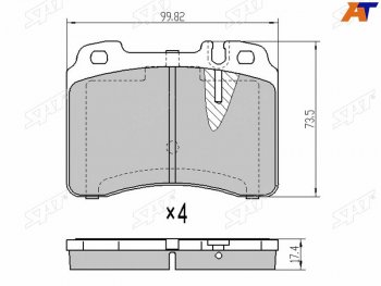 Колодки тормозные перед FR-FL SAT Mercedes-Benz E-Class W210 универсал рестайлинг (1999-2003)