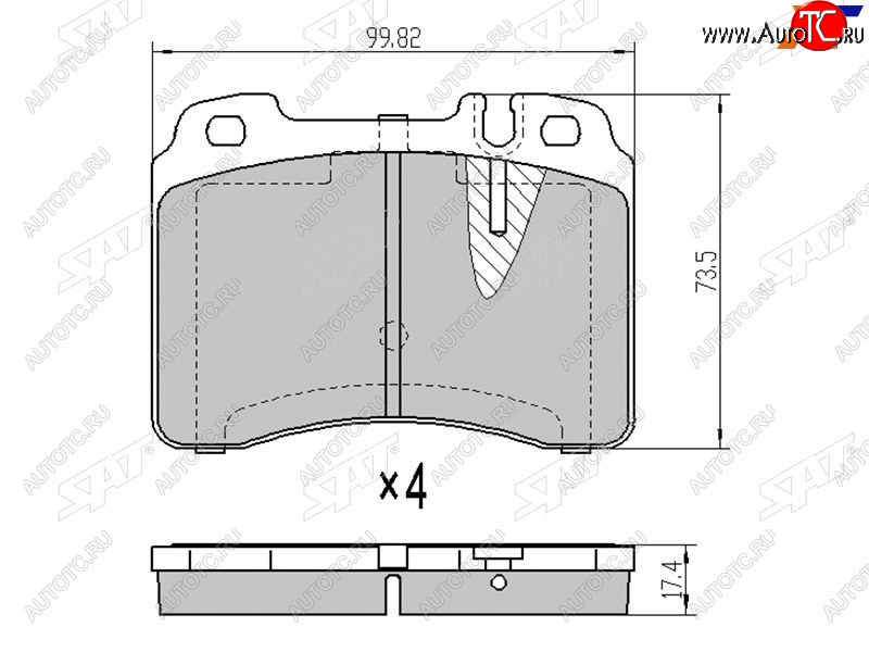 1 179 р. Колодки тормозные перед FR-FL SAT  Mercedes-Benz E-Class  W210 (1996-2003) дорестайлинг седан, дорестайлинг универсал, седан рестайлинг, универсал рестайлинг  с доставкой в г. Москва