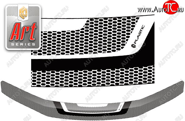 2 159 р. Дефлектор капота CA-Plastic  Lexus HS250h  F10 (2009-2013) дорестайлинг (серия ART белая)  с доставкой в г. Москва