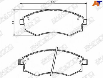 1 999 р. Колодки тормозные передние FR-FL SAT   Hyundai Elantra ( XD,  XD2) (2000-2010), Hyundai Sonata ( Y3,  EF) (1993-2001), Nissan Murano  1 Z50 (2002-2009), SSANGYONG Rexton ( Y200,  Y250,  Y290,  Y400) (2001-2023)  с доставкой в г. Москва. Увеличить фотографию 1