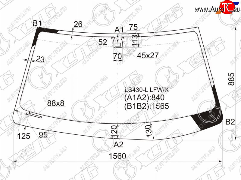 10 649 р. Стекло лобовое (Датчик дождя) XYG  Lexus LS430  XF30 (2000-2003) дорестайлинг  с доставкой в г. Москва