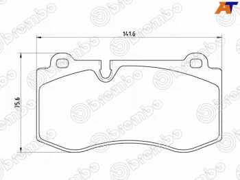 5 349 р. Колодки тормозные передние FL-FR SAT Mercedes-Benz E-Class W211 дорестайлинг седан (2002-2006)  с доставкой в г. Москва. Увеличить фотографию 1