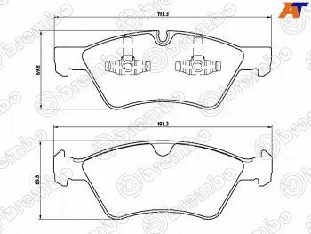 Колодки тормозные передние FL-FR SAT Mercedes-Benz ML class W166 (2011-2015)