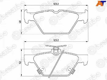 Колодки тормозные задние RH-LH SAT Subaru Outback BS/B15 рестайлинг универсал (2017-2021)