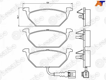 2 579 р. Колодки тормозные FR SAT   Audi A1 (8X1 хэтчбэк 3 дв.,  8XA хэтчбэк 5 дв.,  GB хэтчбэк 5 дв.), Skoda Fabia (Mk2,  Mk3), Volkswagen Polo (5)  с доставкой в г. Москва. Увеличить фотографию 1