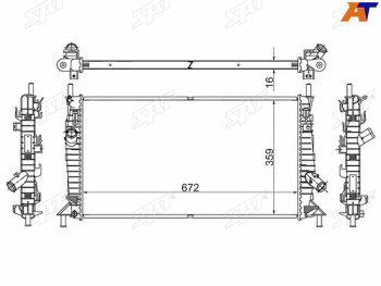 Радиатор SAT Ford Focus 2  седан дорестайлинг (2004-2008)