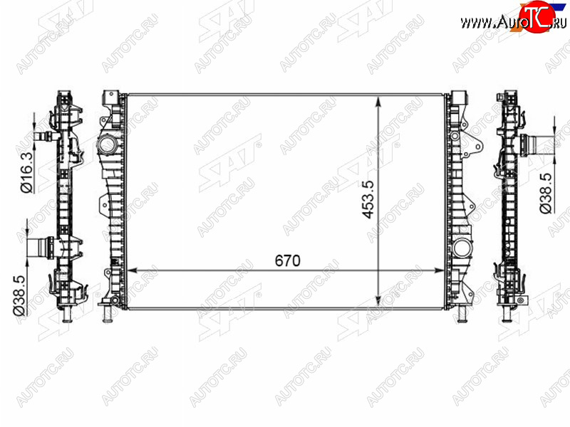 16 999 р. Радиатор охлаждающей жидкости SAT   Land Rover Discovery Sport  L550 - Range Rover Evoque  1 L538  с доставкой в г. Москва