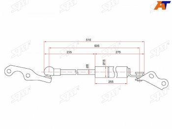 1 019 р. Упор задней двери RH SAT  Toyota Vitz  XP10 - Yaris  XP10  с доставкой в г. Москва. Увеличить фотографию 1