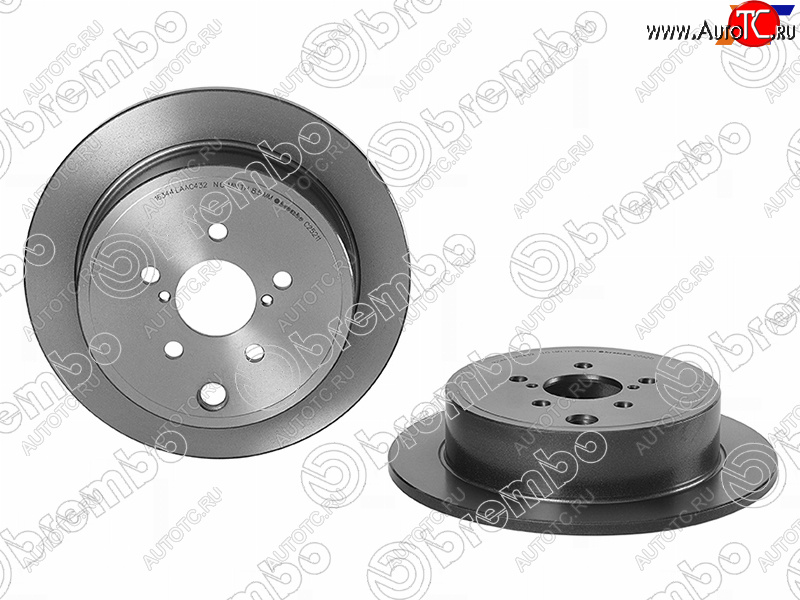 11 599 р. Задний тормозной диск BREMBO  Subaru Forester  SH - Outback ( BR/B14,  BS/B15)  с доставкой в г. Москва