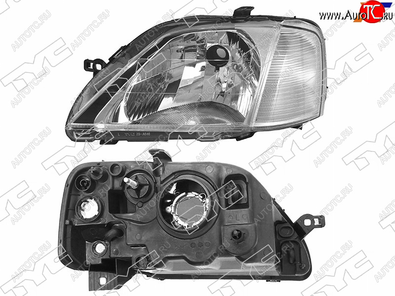 4 499 р. Фара левая (под корректор, хрусталь) TYC Renault Logan 1 дорестайлинг (2004-2010)  с доставкой в г. Москва