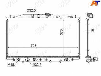 Радиатор SAT Honda Accord CL седан дорестайлинг (2002-2005)