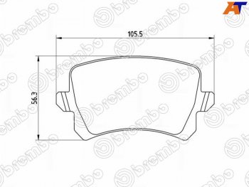 3 599 р. Колодки тормозные LH-RH SAT   Audi A3 ( 8PA хэтчбэк 5 дв.,  8P1 хэтчбэк 3 дв.) (2003-2013), Skoda Octavia  A5 (2004-2013), Skoda Superb ( B6 (3T),  B6 (3T5)) (2008-2015), Skoda Yeti (2009-2013)  с доставкой в г. Москва. Увеличить фотографию 1