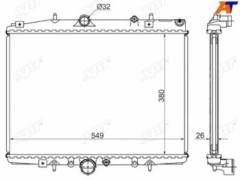 5 199 р. Радиатор охлаждающей жидкости SAT CITROEN C5 X40 дорестайлинг,лифтбэк (2000-2004)  с доставкой в г. Москва. Увеличить фотографию 1