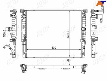 Радиатор охлаждающей жидкости SAT  5 серия  G30, 6 серия  G32