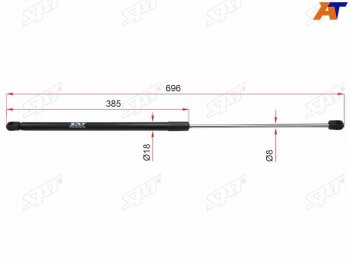 Упор капота SAT Mercedes-Benz E-Class W211 дорестайлинг седан (2002-2006)