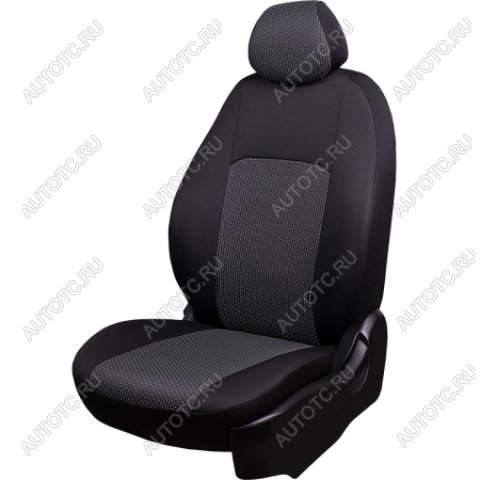 5 899 р. Комплект чехлов для сидений (ЦЗС 3Г Жаккард) Дублин Lord Autofashion Nissan Almera G15 седан (2012-2019) (черный, вставка Сеул серая)  с доставкой в г. Москва