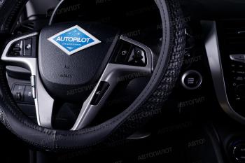 829 р. Оплетки на руль (37-39см BLW-020 кож/зам) Автопилот Nissan Juke Nismo (2013-2020) (черный)  с доставкой в г. Москва. Увеличить фотографию 4