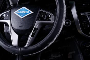 549 р. Оплетки на руль (37-39см BLW-025 кож/зам) Автопилот Chevrolet Aveo T250 хэтчбек 5 дв рестайлинг (2006-2011) (черный)  с доставкой в г. Москва. Увеличить фотографию 3