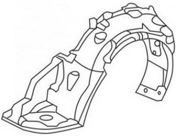 1 349 р. Правый подкрылок передний TYG  Honda Civic  EJ,EK,EM (1995-1998) седан дорестайлинг, хэтчбэк 3 дв. дорестайлинг  с доставкой в г. Москва. Увеличить фотографию 2