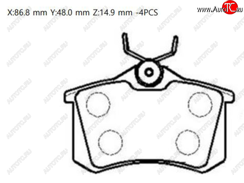 1 599 р. Колодки тормозные зад RH-LH SAT Skoda Octavia A7 дорестайлинг лифтбэк (2012-2017)  с доставкой в г. Москва