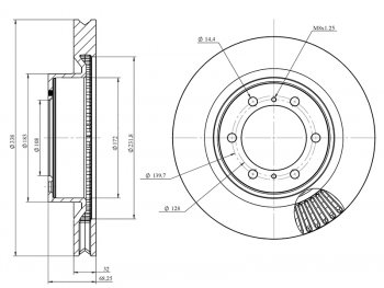 4 299 р. Диск тормозной передний Ø337mm HOSU  Lexus GX460  J150 (2009-2022), Toyota Land Cruiser Prado  J150 (2009-2025), Toyota RAV4 ( XA30,  XA40,  XA50) (2008-2025)  с доставкой в г. Москва. Увеличить фотографию 2