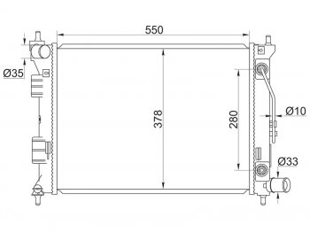 3 899 р. Радиатор охлаждающей жидкости SAT Hyundai Elantra MD дорестайлинг (2010-2013)  с доставкой в г. Москва. Увеличить фотографию 1