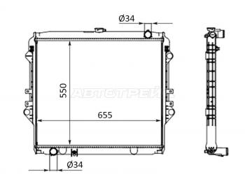 12 199 р. Радиатор SAT  Toyota Fortuner  AN160 - Hilux  AN120  с доставкой в г. Москва. Увеличить фотографию 1