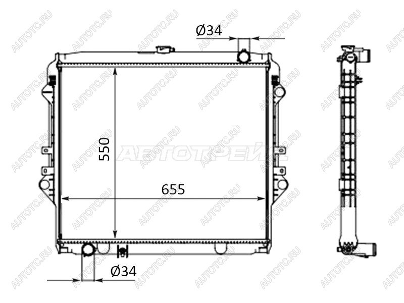 12 199 р. Радиатор SAT  Toyota Fortuner  AN160 - Hilux  AN120  с доставкой в г. Москва